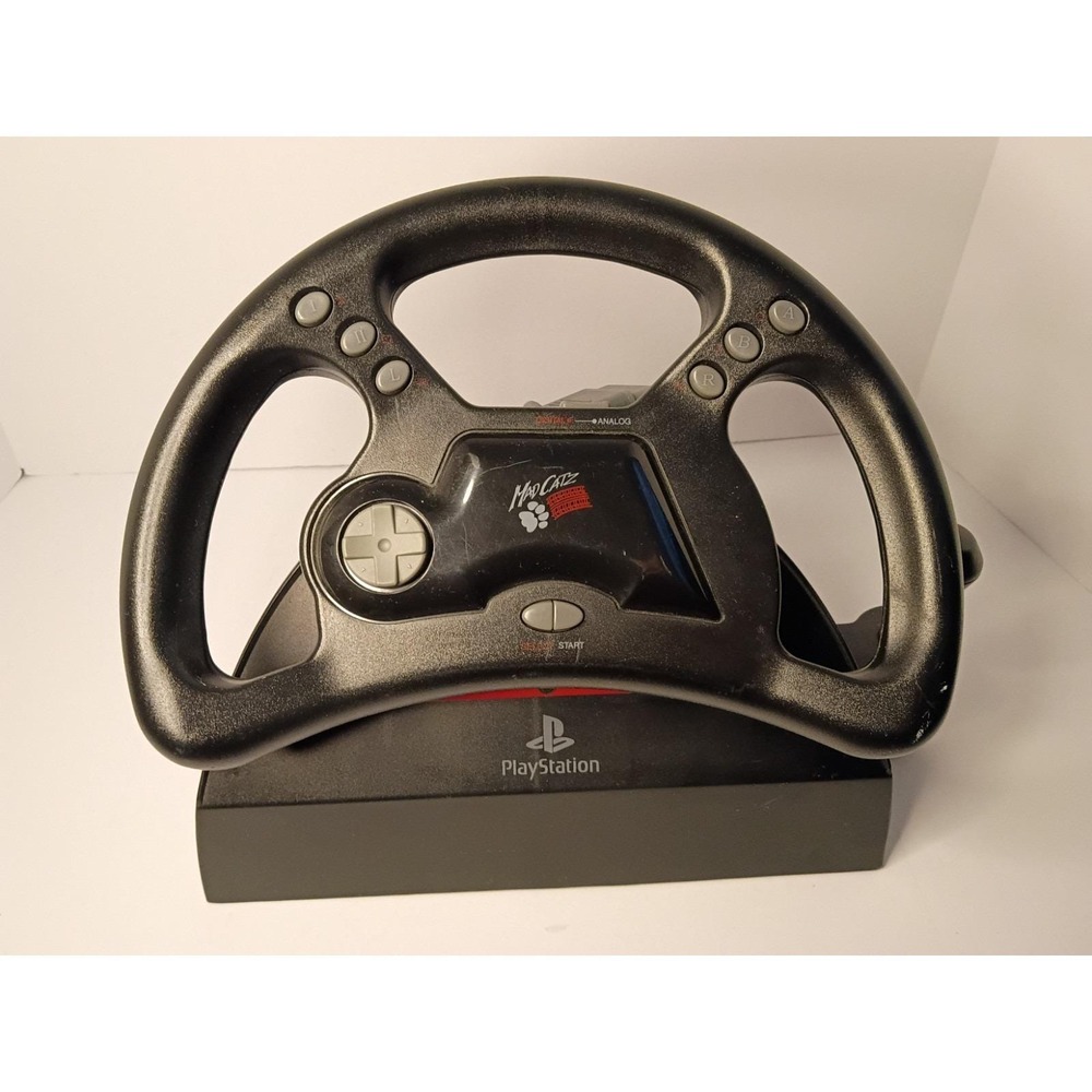 Y2k Team Mad Catz Dual Force Racing Steering Wheel 🔥 PlayStation 2 (no Pedals)